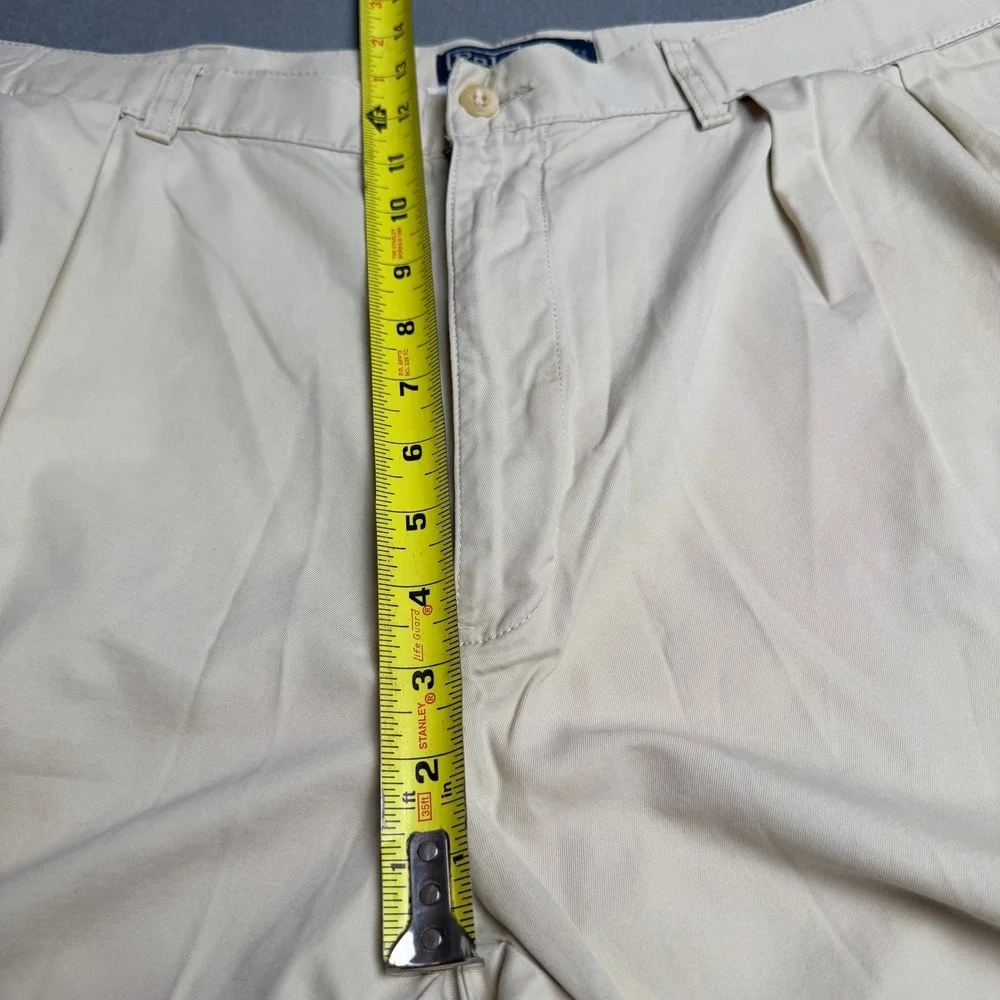 Polo Ralph Lauren Mens Pleated Chino Shorts Tan Beige 100% Cotton Size 40